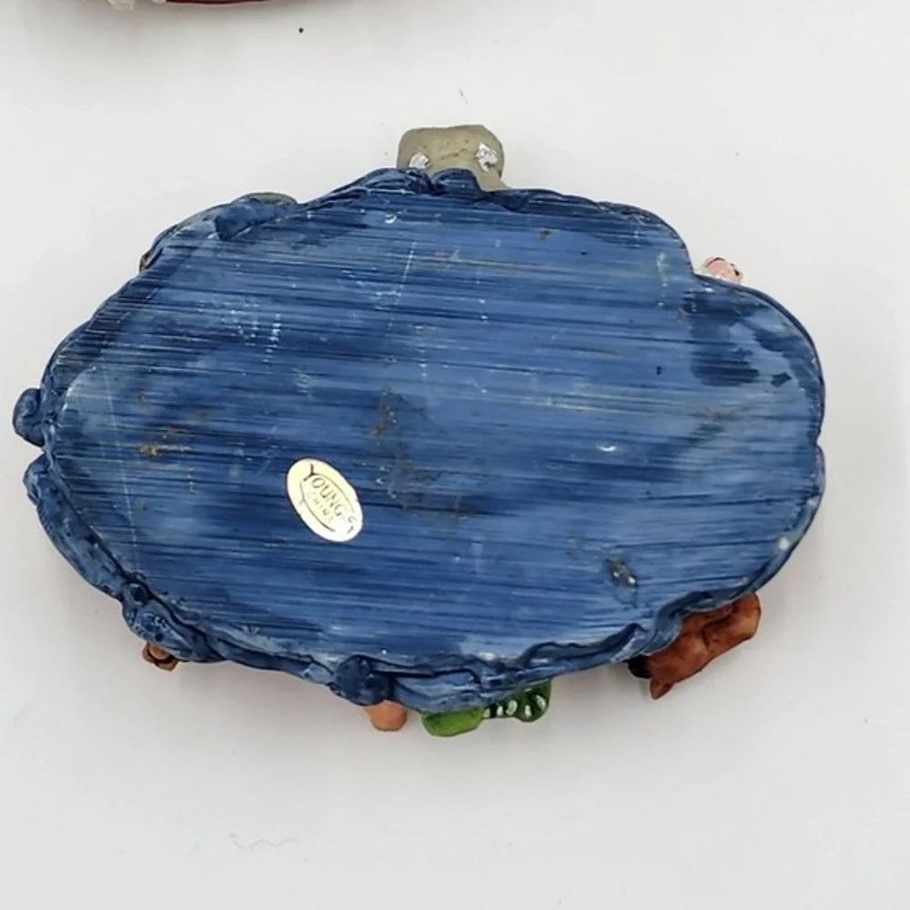 Vintage Youngs Noah's‎ Ark Decorative Trinket Box Small Jewelry Resin Delicate